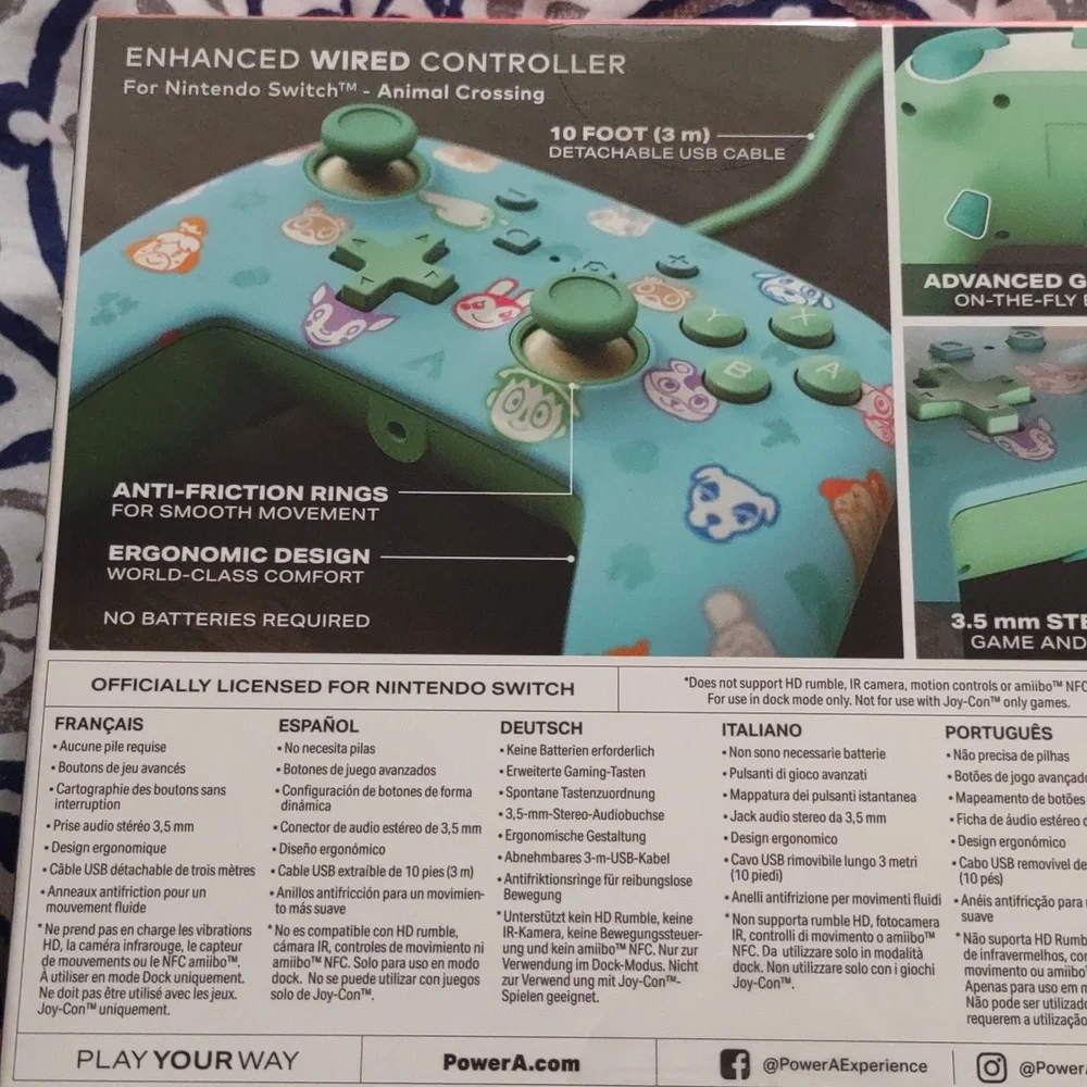 Nintendo Switch Animal Crossing Enhanced Wired Controller Power A